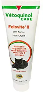 FELOVITE (3 Pack) Vetoquinol II Oral Gel Vitamin Mineral Cat Supplement, 2.5oz Tube Each