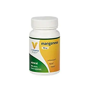 The Vitamin Shoppe Manganese 10MG, Antioxidant Supplement That Supports Healthy Bones and Teeth (100 Tablets)