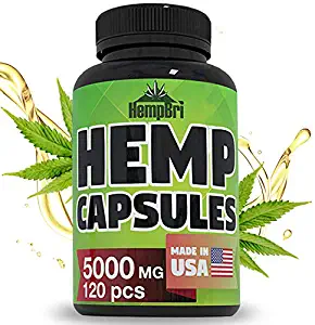 Hemp Oil Extract Capsules For Pain Relief & Anxiety Best Joint Support your Health & Sleep Supplement Pill Tablets Immune and Mood Anti Inflammatory Natural Organic Hemp Seed Oils Pure Powder