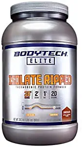 Isolate Ripped Thermogenic Protein Formula, FastDigesting with BCAAs Chocolate (1.89 Lbs. / 20 Servings) by BodyTech Elite