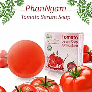 Phanngam Tomato Serum Soap Skin whitening formula 80 g. x 1 pcs. By Phanngam