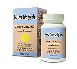 Zhi Bai Di Huang Herbal Supplement Helps For Clearing Heat & Nourishing The Yin Energy, Relieve Yin Deficiencies & Ease Hot Flashes, Night Sweats, Sore Throat, Dry Mouth, Ringing In the Ears, 350mg 100 Pills Made In USA