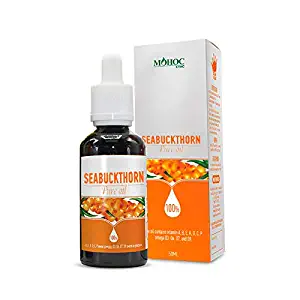 Mongolian Seabuckthorn Berry Oil 100% Pure Oil Cold Pressed Anti Aging Acne Treatment for Hair Skin and Nails 1.7 oz