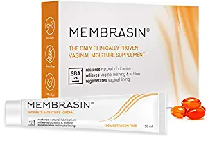 Membrasin® for Vaginal Dryness - 100% Natural Moisture Supplement & Intimate Cream Pack - Proven to Restore Lubrication & Relieve Dry Vagina Burning & Itching - Safe Lubricant for Women and Menopause
