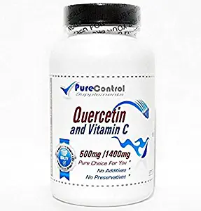 Quercetin 500mg and Vitamin C 1400mg // 100 Capsules // Pure // by PureControl Supplements