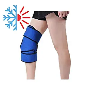 Hot Cold Gel Pack Reusable Knee Gel Pack Wrap Around Entire Knee Ice Injuries Reusable Sports Ice Flexible Large Hot Cold Heating Pad Microwavable Therapy System Medical Reduce Pain Relief Surgery Co