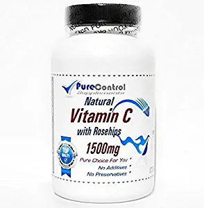 Natural Vitamin C with Rosehips 1500mg // 100 Capsules // Pure // by PureControl Supplements