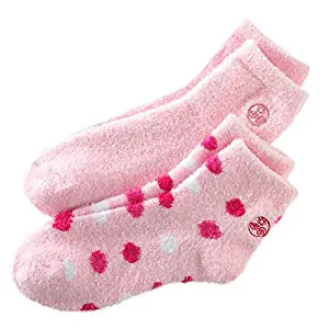 Earth Therapeutics Aloe Socks, 2 Pair Per Package (Pink and Pink Polka Dots)