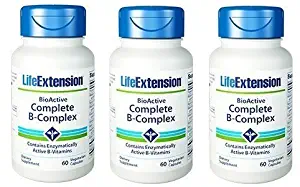 Life Extension Complete B-Complex Vegetarian Capsules, 60 Count x 3