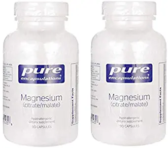 Pure Encapsulations Magnesium (Citrate) Hypo-Allergenic Dietary Supplement - 90 Capsules (Pack of 2)