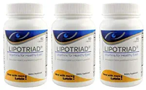 Lipotriad Original Eye Vitamin & Mineral Supplement- Antioxidant Multivitamin with 16 Key Ingredients for Healthy Eyes & Overall Wellness – *Now w/Lutein* - 60ct (Pack of 3)