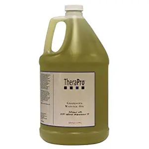 Grapeseed Massage Oil by TheraPro - 100% Pure & All Natural Massage Oil - Expeller Pressed Natural Grapeseed Oil - Rich in Vitamins & Minerals - Smooth Glide & Easy Absorption - 128 oz Bottle