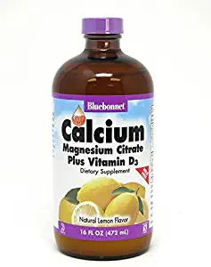 Bluebonnet Nutrition Liquid Calcium Citrate Magnesium Citrate, Vitamin D3, Bone Health, Gluten Free, Soy free, milk free, kosher, 16 Fl Oz, 32 Servings, Lemon Flavor