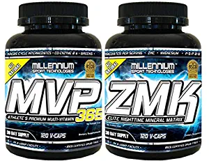 Millennium Sport Technologies, Foundation Stack Includes ZMK Nightime Mineral, Multi-Mineral, 120 VCaps and MVP-365 Multiple Vitamin, Krebs Cycle, L-5 Methyl, 120 VCaps, BSCG Certified Drug Free