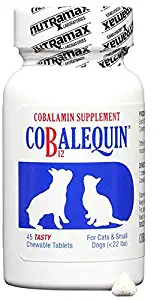Cobalequin Source of Vitamin B12 with 5-MTHF Cobalamin Supplement Chewable Tablets for Dogs & Cats with Tasty Chicken Flavor