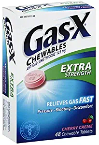 Gas-X Extra Strength Chewable Cherry Creme Gas Relief, 48 Count, Pack of 3