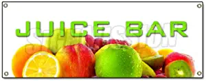 Juice Bar Banner Sign Smoothies Healthy Fresh Fruit Fiber Vitamins Juice Fitness