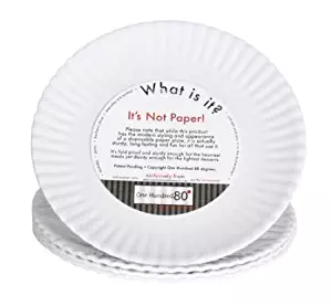 "What Is It?" LARGER SIZE 11-inch Reusable White Dinner Plate, Melamine, Set of 4