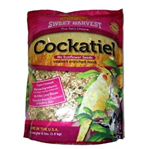 Cockatiel No Sunflower Seeds Vitamin Enriched Food, 4lbs(1.8kg)