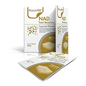 PatchMD - NAD Total Recovery Topical Patches - includes nutritional Vitamin Complex - boost energy levels, reduces eating cravings, improves mental focus & elevates mood - 30 day supply