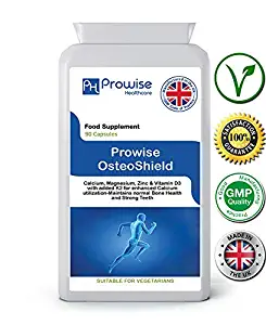 Osteoshield Bone Support High Strength Complex Formulations 90 Capsules I Maintain Bone Density I Vitamin D3 & Vitamin K2 I Magnesium I Calcium I UK Manufactured by Prowise Healthcare