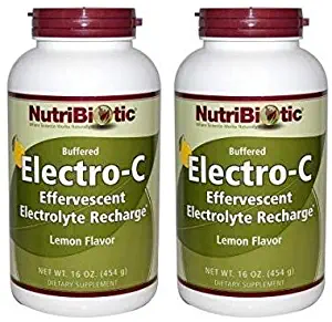 Nutribiotic Electro-C Lemon (Pack of 2) with Vitamin C, Calcium, Magnesium, Zinc, Chloride, Sodium, Potassium, Natural Lemon Flavor and Stevia, 16 oz. Each