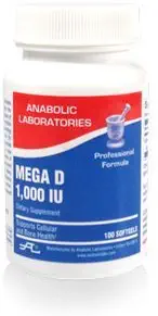 Anabolic Laboratories, Vitamin D3 1000iu, 3 Bottles of Mega D, 100 Softgels (3 Bottles Is One Order=300 Softgels) by Anabolic Laboratories