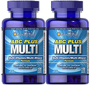 Puritan's Pride ABC Plus Multivitamin and Multi-Mineral Formula-100 Caplets