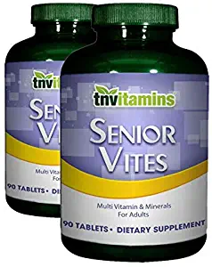 Senior Vites 50+ REFORMULATED by TNVitamins 180 Tablets (2 x 90)