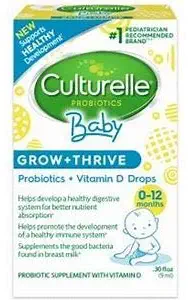Baby Grow + Thrive Probiotics + Vitamin D Drops | Supplements Good Bacteria Found in Breast Milk | Helps Promote a Healthy Immune System & Develop a Healthy Digestive System | .30 fl. oz. 2-Pack