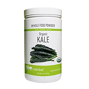 Nubeleaf Kale Powder - Non-GMO, Gluten-Free, Raw, Organic, Vegan Source of Fiber & Essential Amino Acids - Single-Ingredient Nutrient Rich Superfood for Cooking, Baking, Smoothies (14oz)