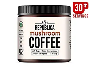 La Republica Organic Mushroom Coffee w/ 7 Superfood Shrooms (Chaga Lion's Mane Keto Paleo)