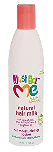 Just for Me Natural Hair Milk Lotion - Hydrates & Strengthens, Contains Coconut Milk, Shea Butter, Vitamin E, & Sunflower Oil, Lightweight Moisture, Reduces Frizz 10 oz