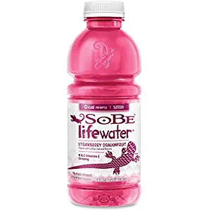 SoBe Lifewater Strawberry Dragonfruit Vitamin Enhanced Water 20 Ounce (12 Botles)