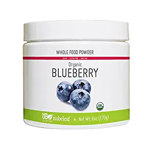 Nubeleaf Blueberry Powder - Non-GMO, Gluten-Free, Raw, Organic, Vegan Source of Essential Vitamins & Minerals - Single-Ingredient Nutrient Rich Superfood for Cooking, Baking, Smoothies (6oz)