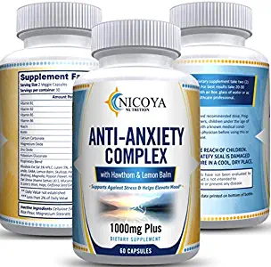 Anti Anxiety Vitamin Supplement for Reduced Stress & Anxiety Relief. Complete with Hawthorn and Lemon Balm for Natural Support to Stress, Anxiety & Poor Sleep Habits