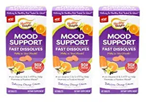 Healthy Delights, Mood Support Fast Dissolves, Orange Cream Flavor, 60 Count (Pack of 3)