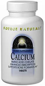 Source Naturals Calcium, Amino Acid Chelate - Enhanced Absorption & Supports Bone Formation - 250 Tablets