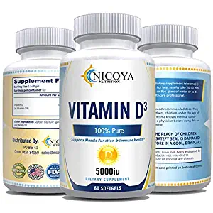 Nicoya Nutrition - Vitamin D3 5,000 IU Vitamin Supplement - for Healthy Bones, and Muscles Health