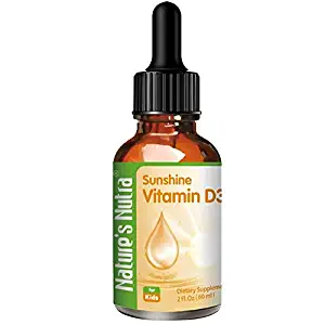 Nature's Nutra Sunshine Vitamin D3 400IU, 2 Fl. Oz (60ml), Premium Baby and Infant Liquid Drops, Toddlers Kids Children Multivitamin Supplement, Non-GMO, Plant Extract