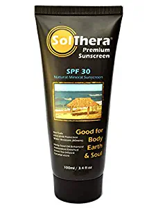 SolThera Premium Sunscreen (Natural Mineral Sunscreen, Kids, Reef Safe, Coral Safe, Waterproof, Non-Nano, Biodegradable Sunblock, Travel Size, Light Coconut Scent)