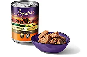 Zignature Kangaroo Grain Free Wet Dog Food Cans. 12 Pack Case. 13 Oz. Ea. As an Exotic Protein, Kangaroo is The healthiest pet Food, Rich with Twice The Vitamin B12 of Other Meats.