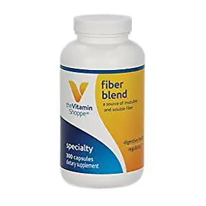 The Vitamin Shoppe Fiber Blend, A Natural Source of Insoluble and Soluble Fiber, Supports Digestive Health Regularity (300 Capsules)