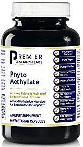 Premier Labs Phyto Methylate - 60 VCaps/Bottle (3) - Activated Folate, B Vitamins w/Choline for Brain & Heart Support by Premier Biogenics Labs