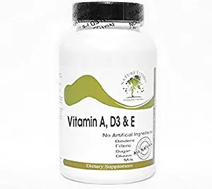 Vitamin A 10,000IU, D3 400IU & E 400IU Emulsified Dry ~ 200 Capsules - No Additives ~ Naturetition Supplements