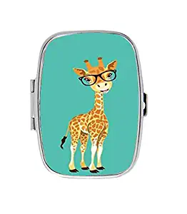 LuxSweet Pill Box,Hipster Cartoon Giraffe Custom Personlized Rectangular Pill Case Holder Decorative Box Pocket Purse Travel Pill Vitamin Tablet Medicine Case