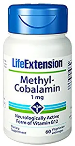 Life Extension Methyl Cobalamin Dissolve in Mouth Vanilla Lozenges, 60 Count