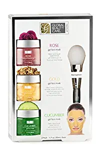 Rose, Gold, Cucumber Gel Face Mask with Applicator