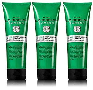 C.O. Bigelow Barber, Men's Hair and Body Wash Elixir Green, No. 1606, 3 Pack