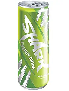 SHARK Natural Energy Drink – A Boost with Bite, Non Synthetic Caffeine Hit – Big Taste Fresh Apple and Melon Flavor - Low Carb, Vegan Taurine-Amino Drinks – 24 Pk High in Vitamins